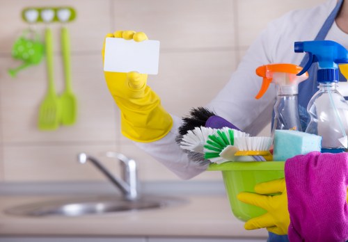Carpet cleaner preparing safe equipment for a cleaning job