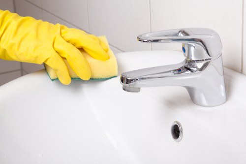 Professional carpet cleaners working safely in South Hornchurch